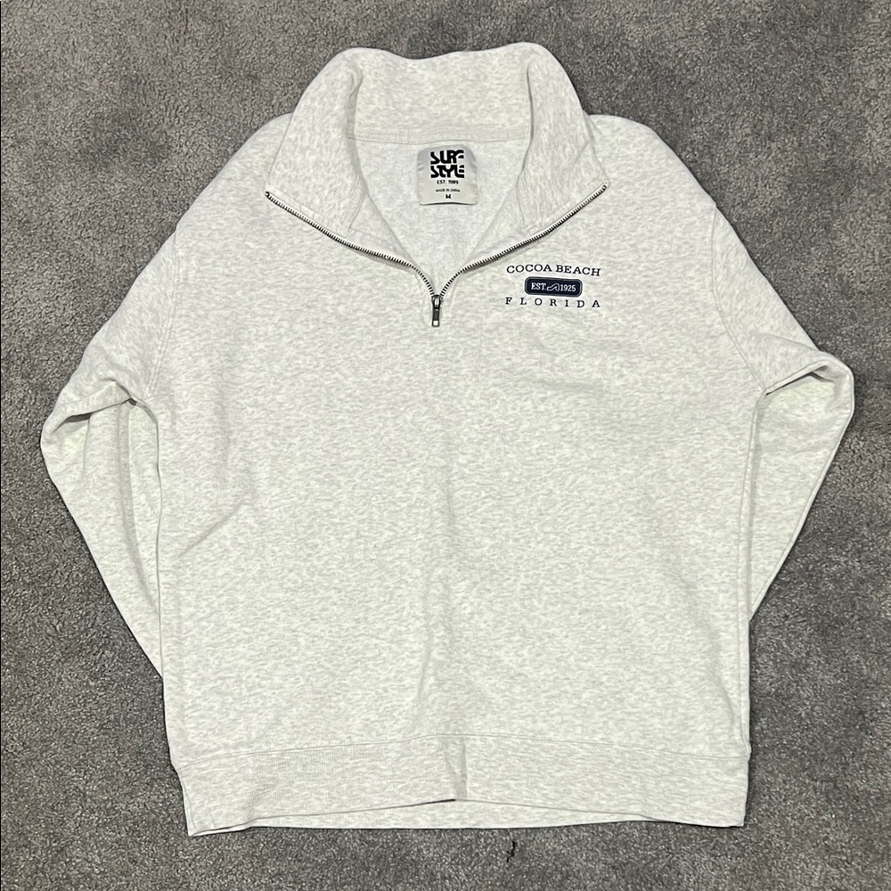 Life Is Good Light Gray Zip-Up Women's Sweater